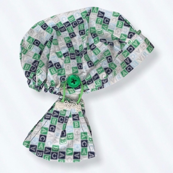 Women's cotton hat combined with Face masks Green - Picture 4 of 6